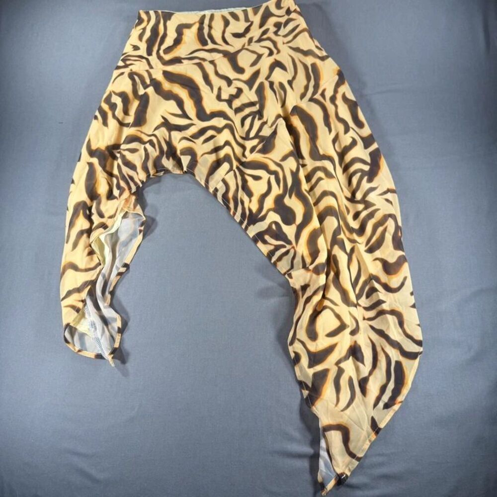 Mandonce Tiger Print Asymmetric Midi-Skirt Size S